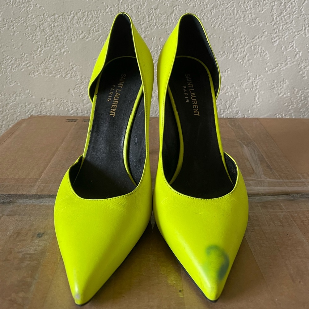 Saint Laurent Neon Yellow Heels Size 40